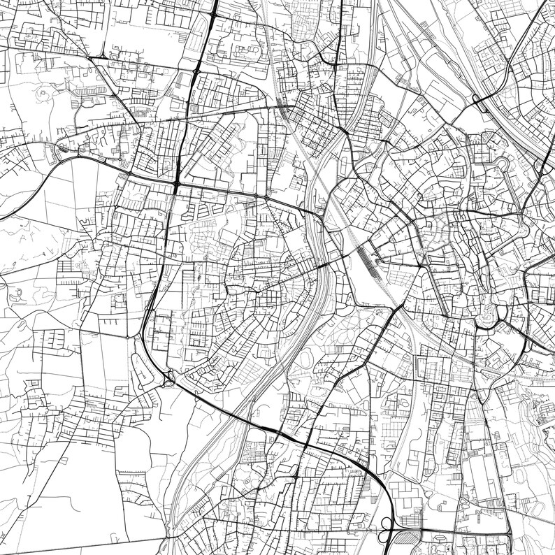Augsburg Map Print Augsburg Map Poster Wall Art Augsburg - Etsy