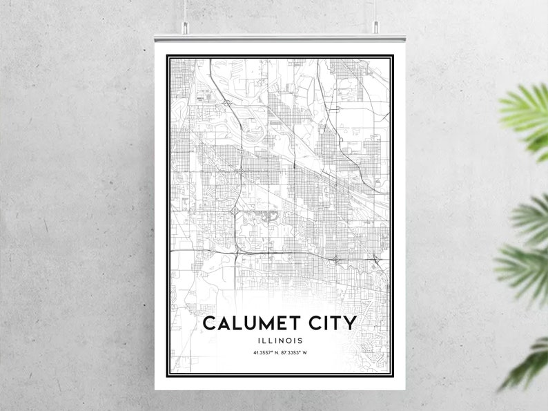 Calumet City Map Print Calumet City Map Poster Wall Art Il Etsy
