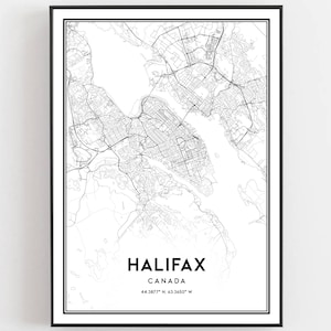 Halifax Karte Druck, Halifax Karte Poster Wandkunst, Halifax Stadtplan, Halifax Print Straßenkarte Dekor, Straßenkarte Geschenk, B466
