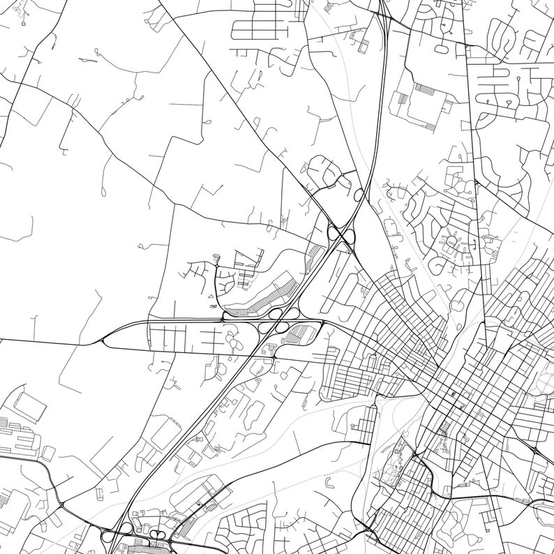 Hagerstown Map Print Hagerstown Map Poster Wall Art Md City Etsy