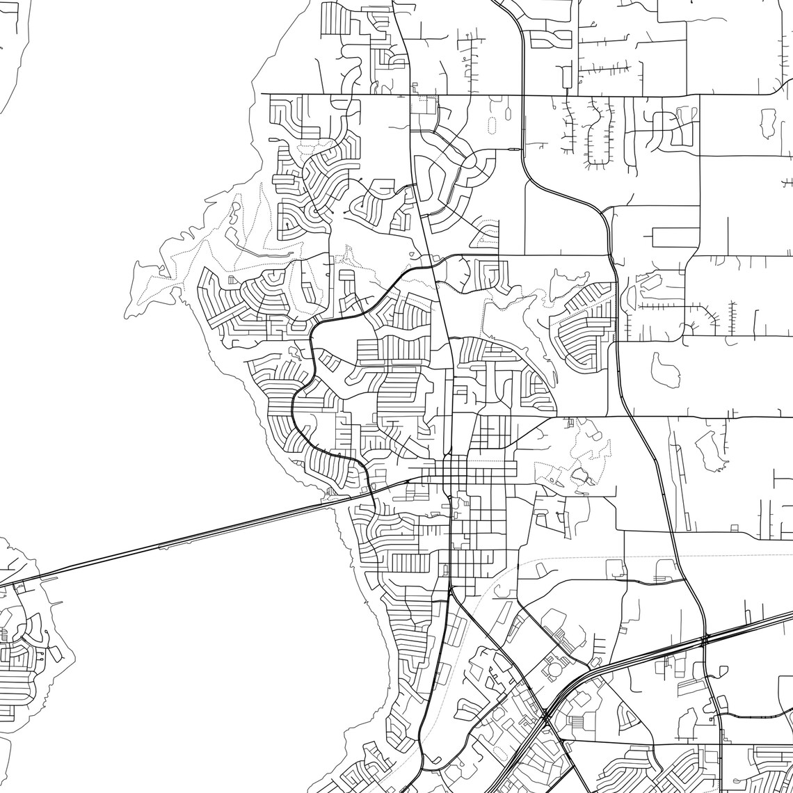 Rockwall Map Print Rockwall Map Poster Wall Art Tx City Map Etsy