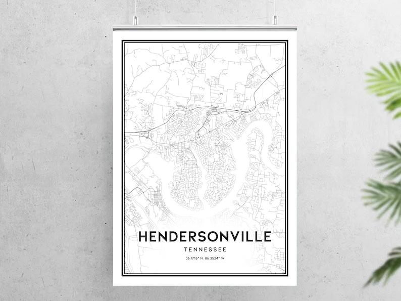 Hendersonville Map Print (10x15)