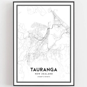 Tauranga Karte Druck, Tauranga Karte Poster Wandkunst, Tauranga Stadtplan, Tauranga Print Straßenkarte Dekor, Straßenkarte Geschenk, B779