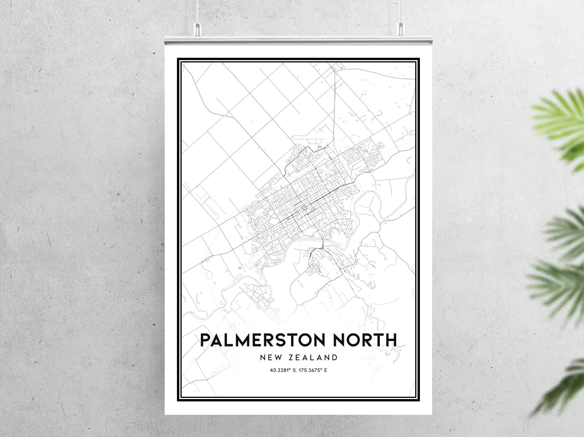 Palmerston North Map Print Palmerston North Map Poster Wall Etsy