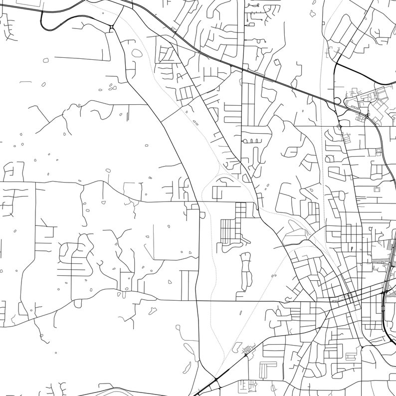 Cartersville Map Print Cartersville Map Poster Wall Art Ga Etsy