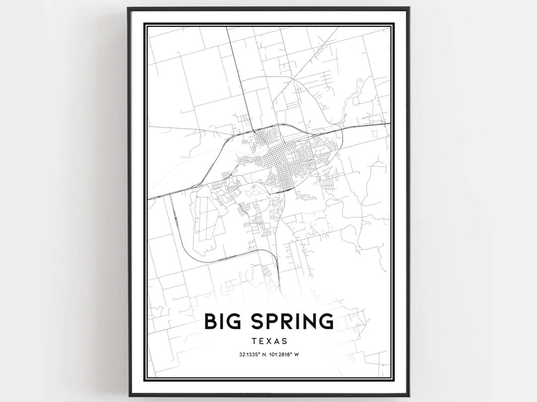 Big Spring Map Print, Big Spring Map Poster Wall Art, Tx City Map ...