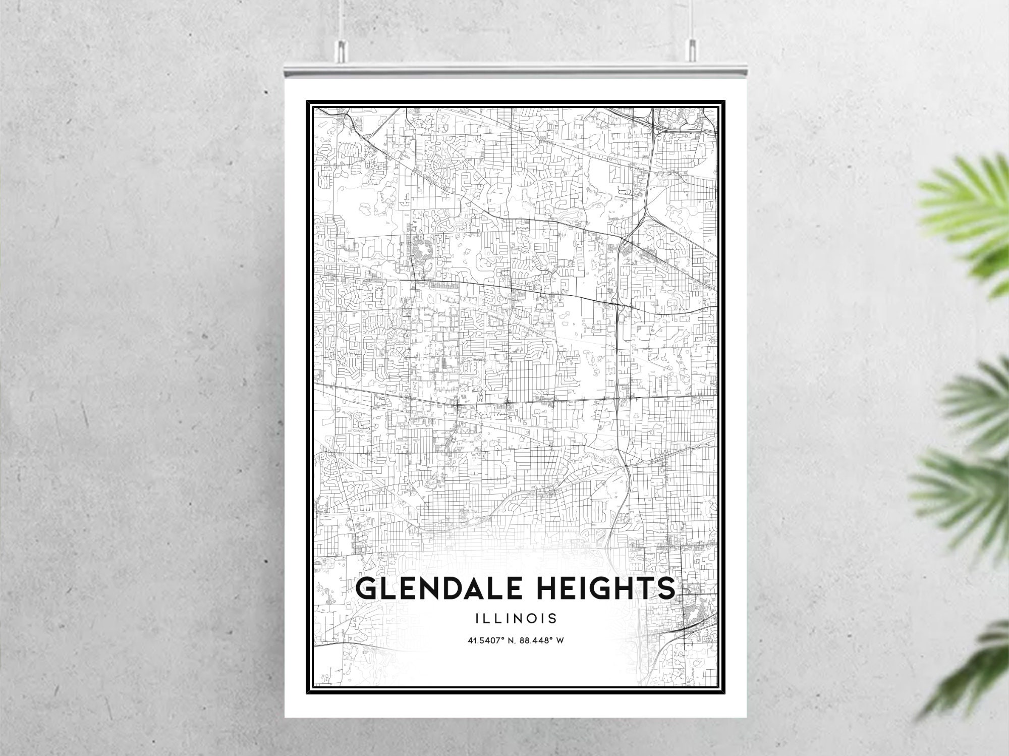 Glendale Heights Map Print Glendale Heights Map Poster Wall Etsy