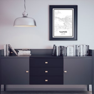 Tampere Map Print, Tampere Map Poster Wall Art, Tampere City Map, Tampere Print Street Map Decor, Road Map Gift, B546 image 4