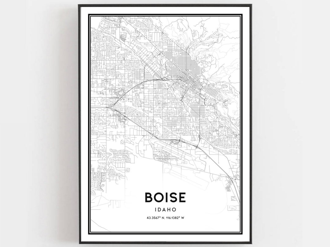 Boise Map Print, Boise Map Poster Wall Art, Id City Map, Idaho Print ...