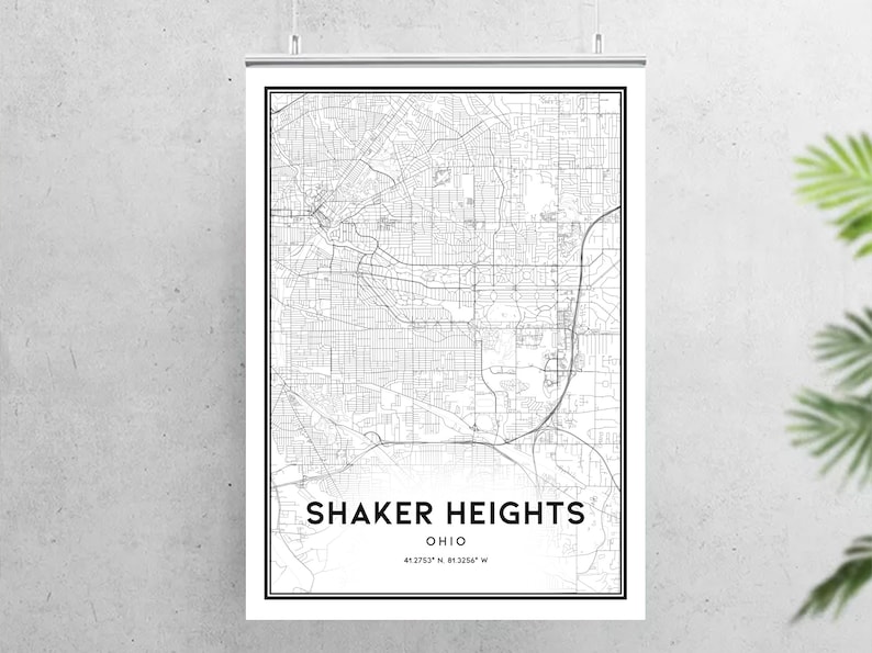 Shaker Heights Map Print Shaker Heights Map Poster Wall Art Etsy