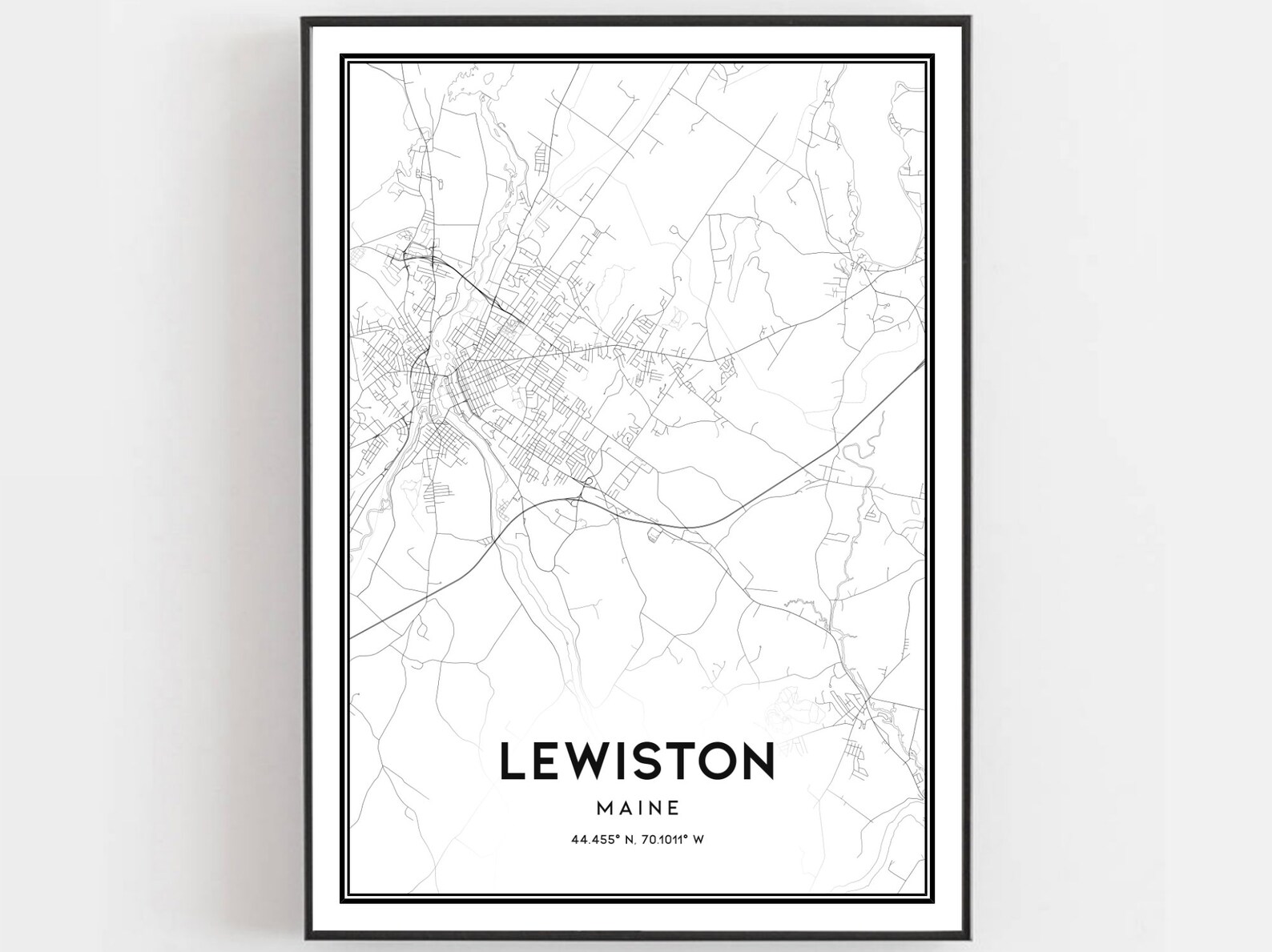 Lewiston Map Print Lewiston Map Poster Wall Art Me City Map | Etsy