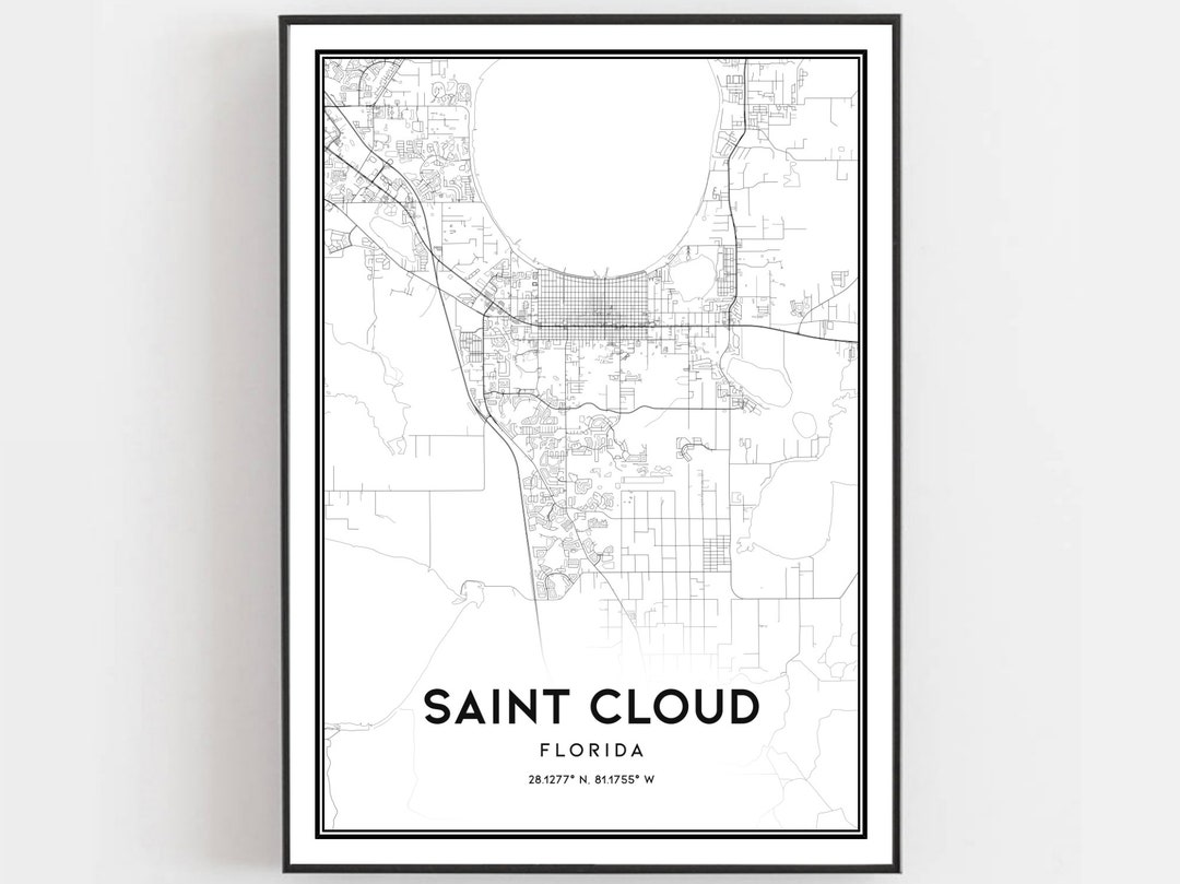 Saint Cloud Map Print, Saint Cloud Map Poster Wall Art, Fl City Map