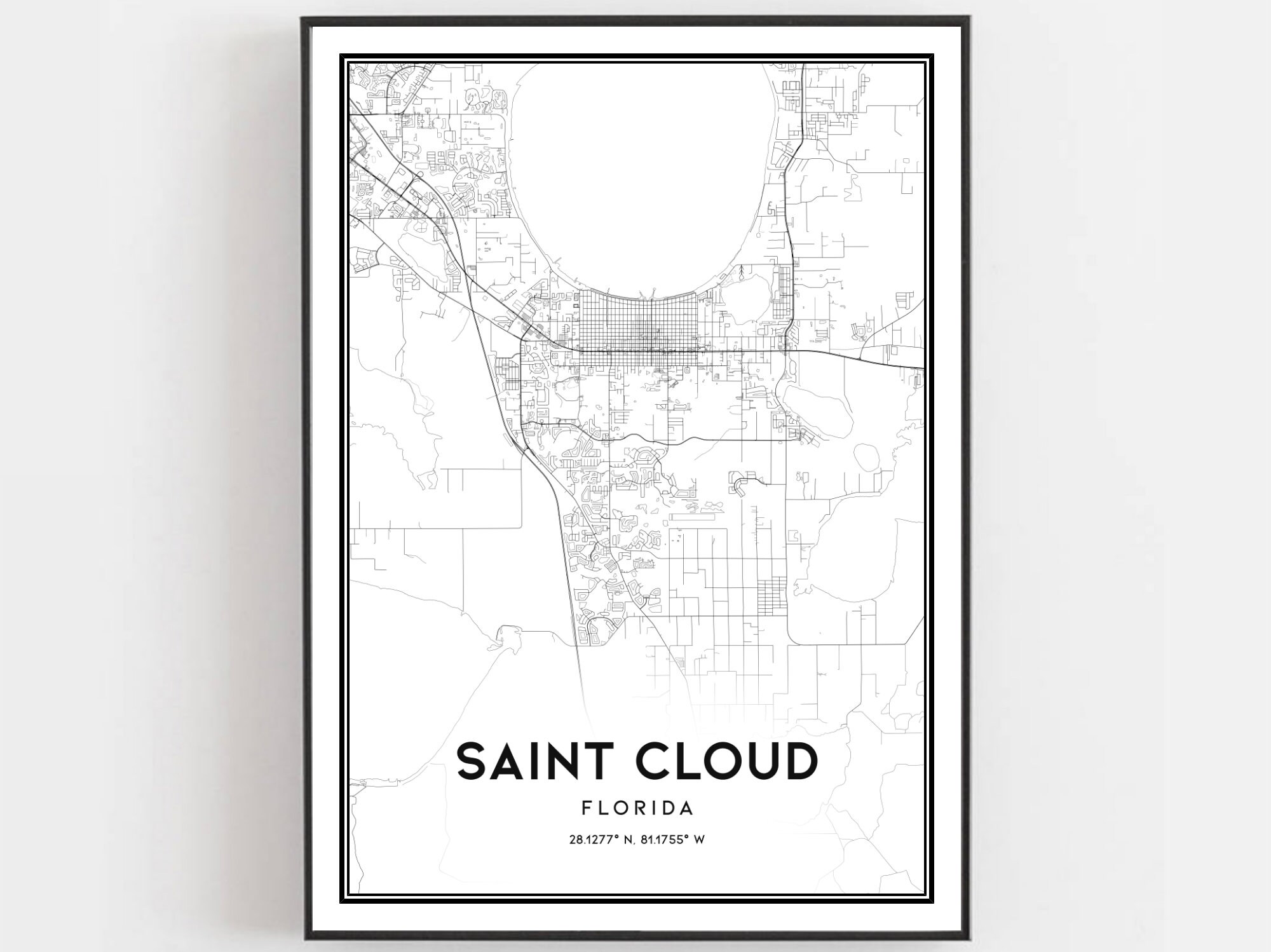 Saint Cloud Map Print Saint Cloud Map Poster Wall Art Fl Etsy