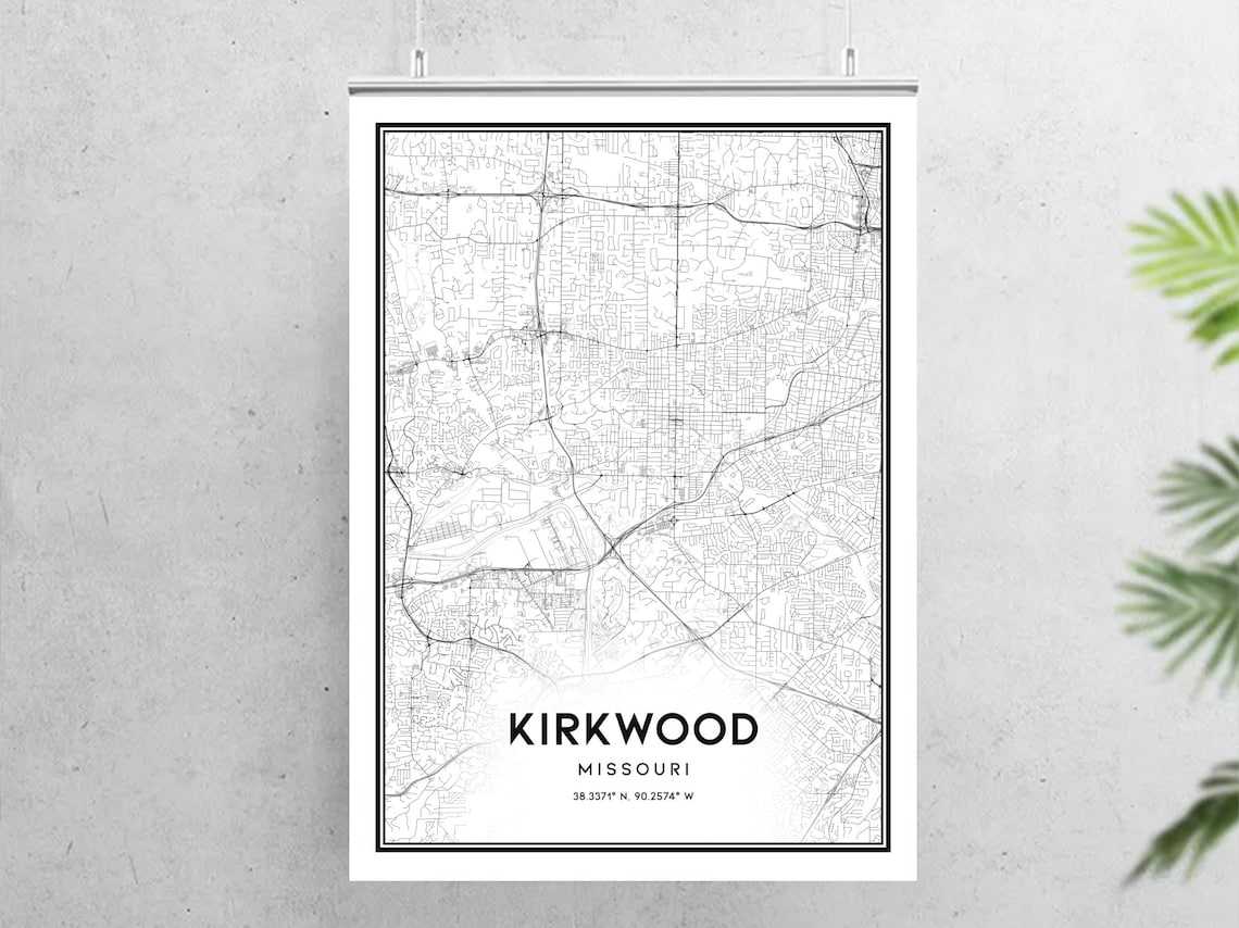 Kirkwood Map Print Kirkwood Map Poster Wall Art Mo City Map Etsy