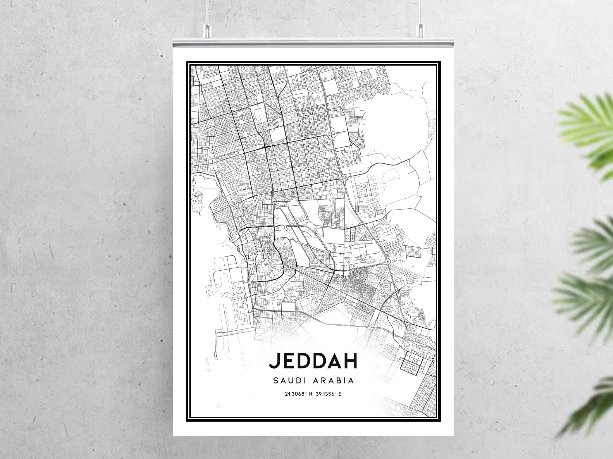 Jeddah Map Print Jeddah Map Poster Wall Art Jeddah City Map Etsy