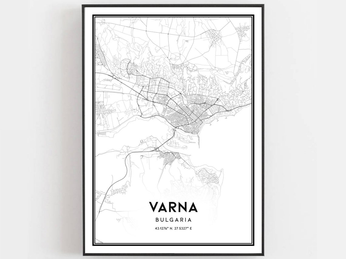 Varna Map Print Varna Map Poster Wall Art Varna City Map Etsy