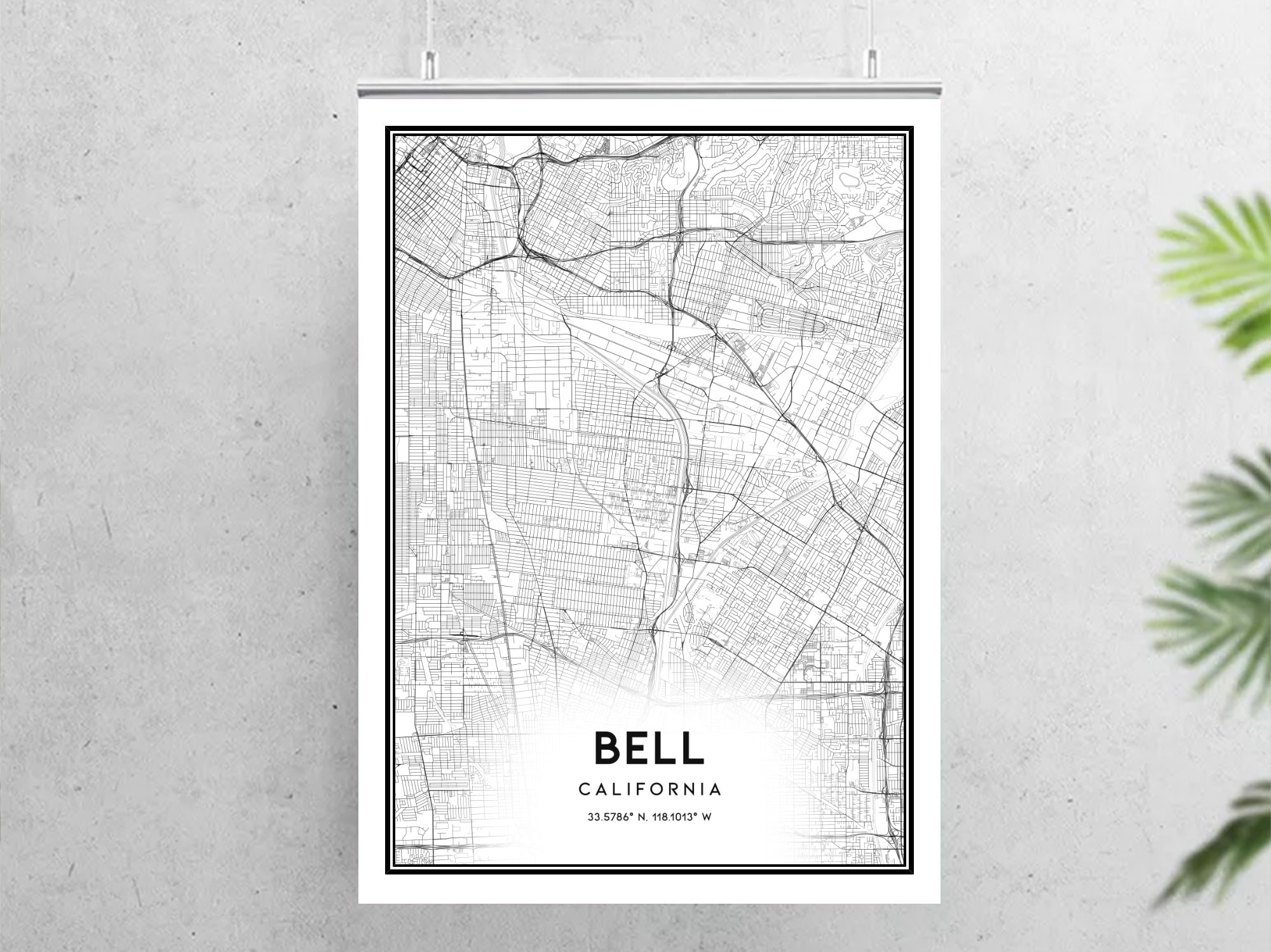 Bell Map Print Bell Map Poster Wall Art Ca City Map | Etsy