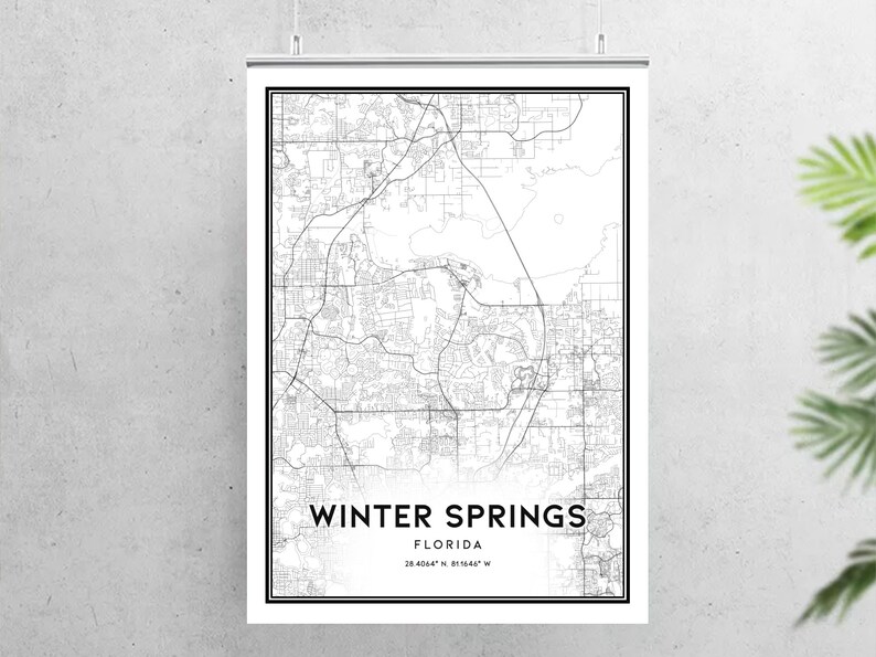 Winter Springs Map Print, Winter Springs Map Poster Wall Art, Fl City ...