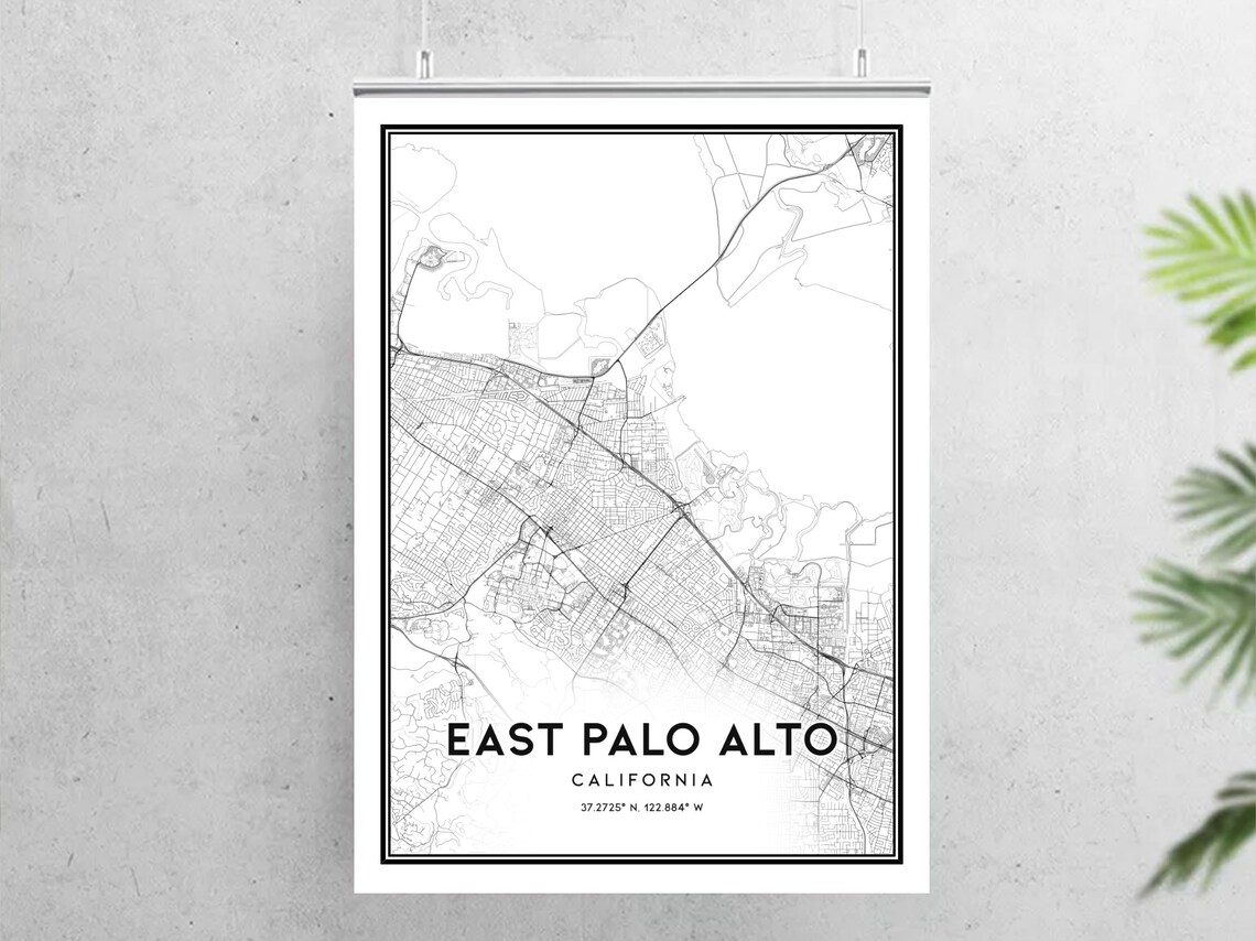 East Palo Alto Map Print East Palo Alto Map Poster Wall Art | Etsy
