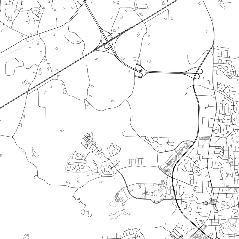 Holly Springs Map Print Holly Springs Map Poster Wall Art Nc Etsy