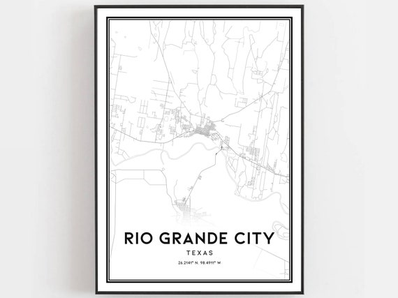 Rio Grande City Map Print Rio Grande City Map Poster Wall Etsy Uk