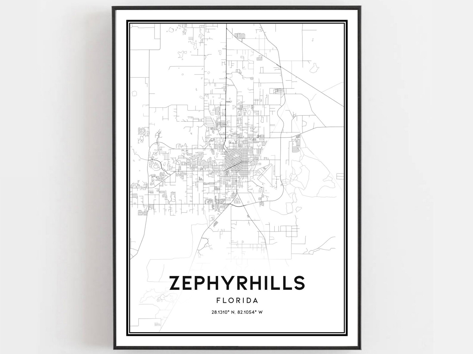 Zephyrhills Map Print Zephyrhills Map Poster Wall Art Fl Etsy