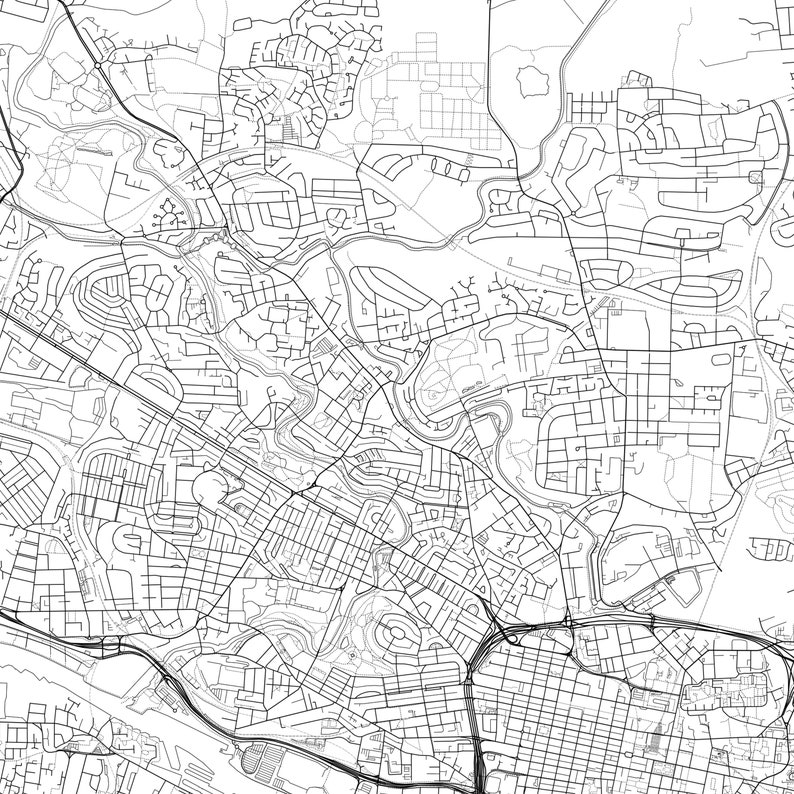 B236 Map Glasgow Map Print, Glasgow Map Poster Wall Art, Glasgow City Map ...
