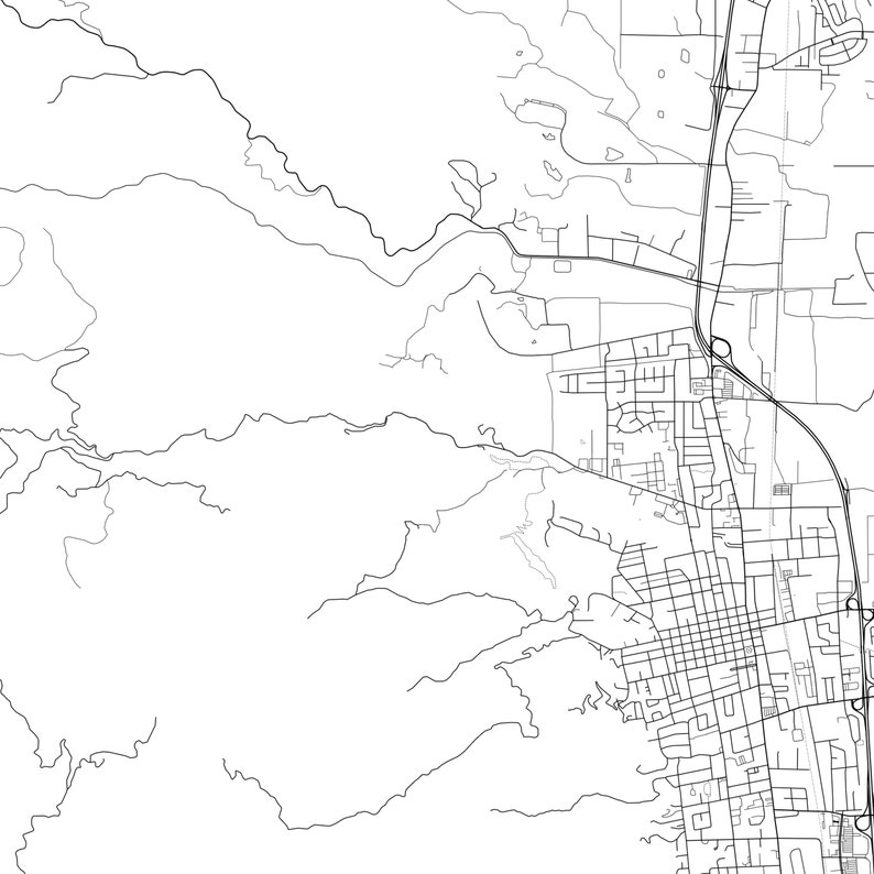 Ukiah Map Print Ukiah Map Poster Wall Art Ca City Map Etsy