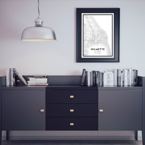 Wilmette Map Print, Wilmette Map Poster Wall Art, Il City Map, Illinois Print Street Map Decor ...