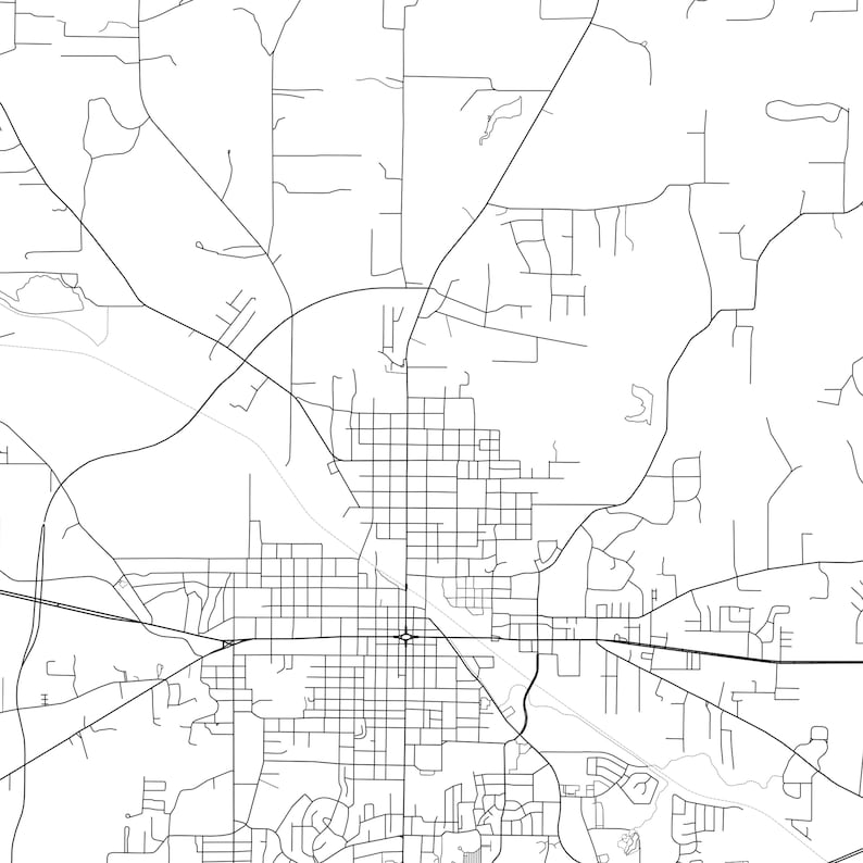 Weatherford Map Print Weatherford Map Poster Wall Art Tx Etsy