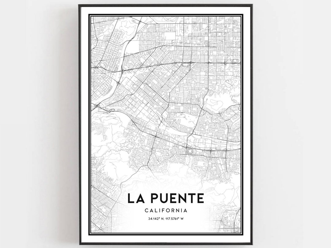 La Puente Map Poster Wall Art