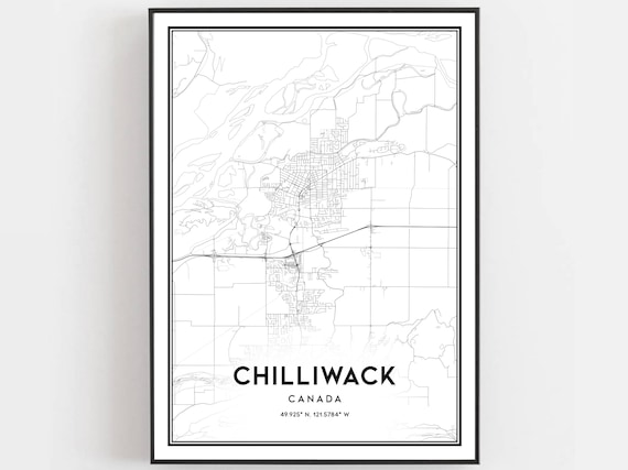 City Of Chilliwack Maps Chilliwack Map Print Chilliwack Map Poster Wall Art | Etsy Uk
