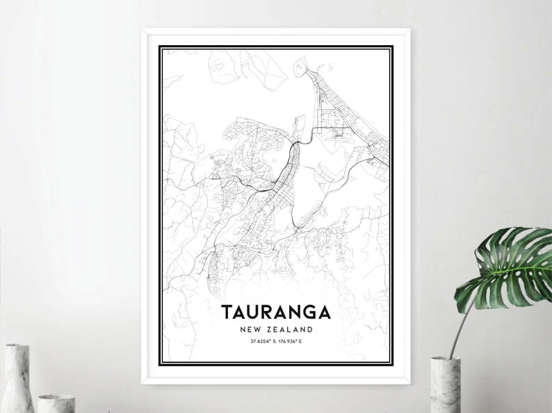 Tauranga Map Print Tauranga Map Poster Wall Art Tauranga Etsy