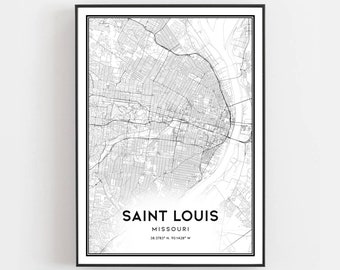 Saint Louis Road Map - Etsy