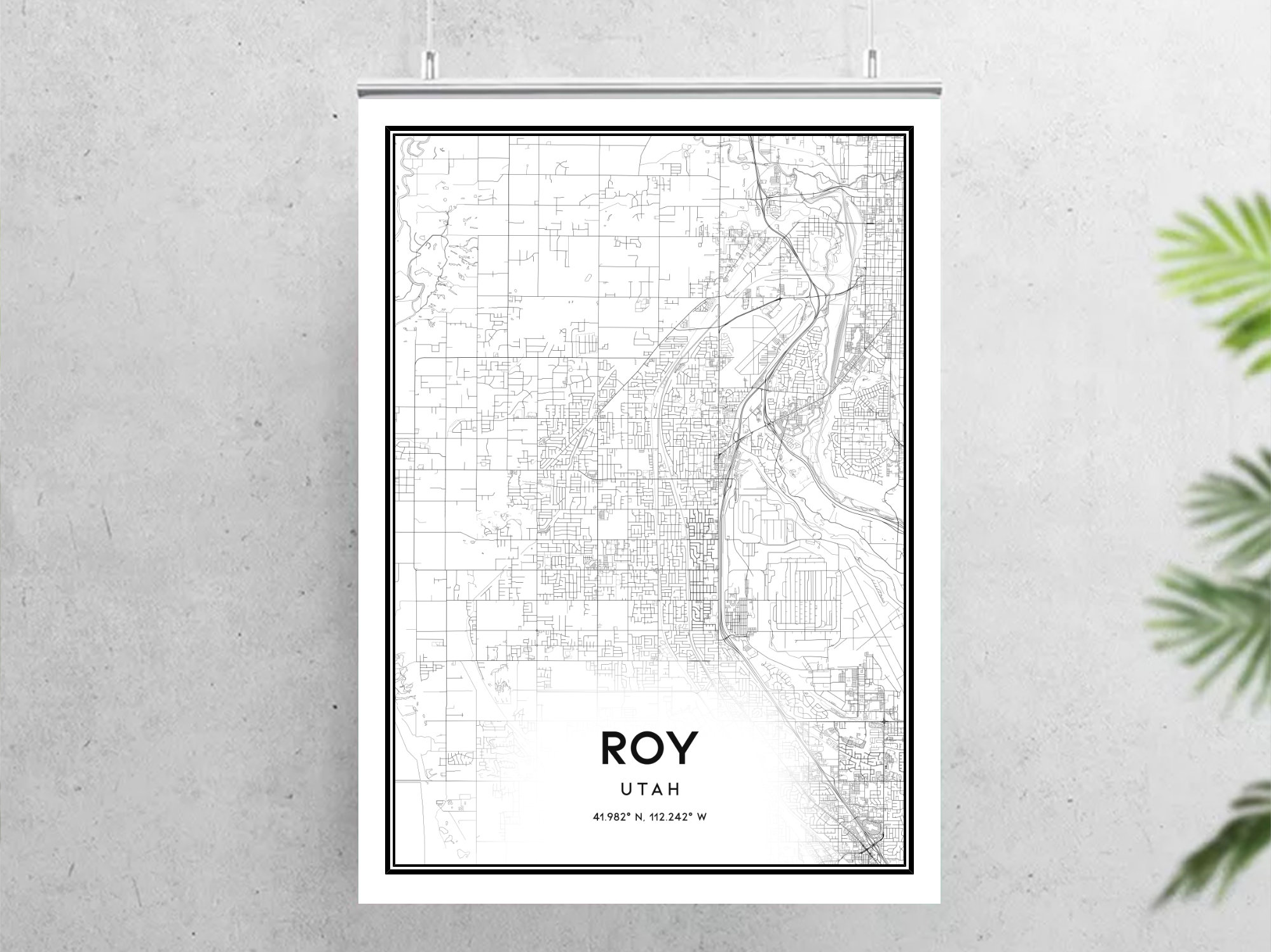Roy Map Print Roy Map Poster Wall Art Ut City Map Utah Etsy