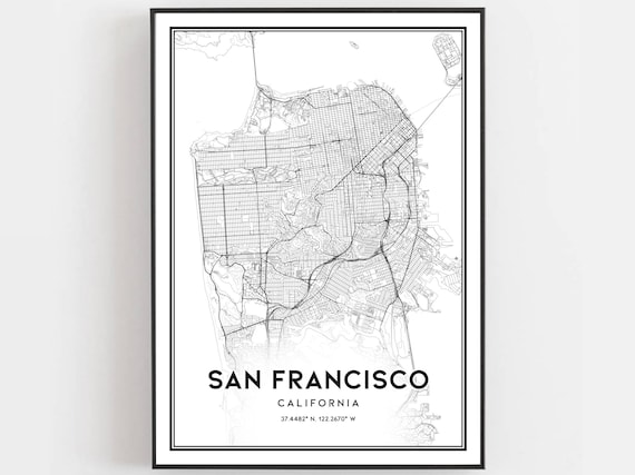 san francisco map wall art San Francisco Map Print San Francisco Map Poster Wall Art Ca Etsy san francisco map wall art