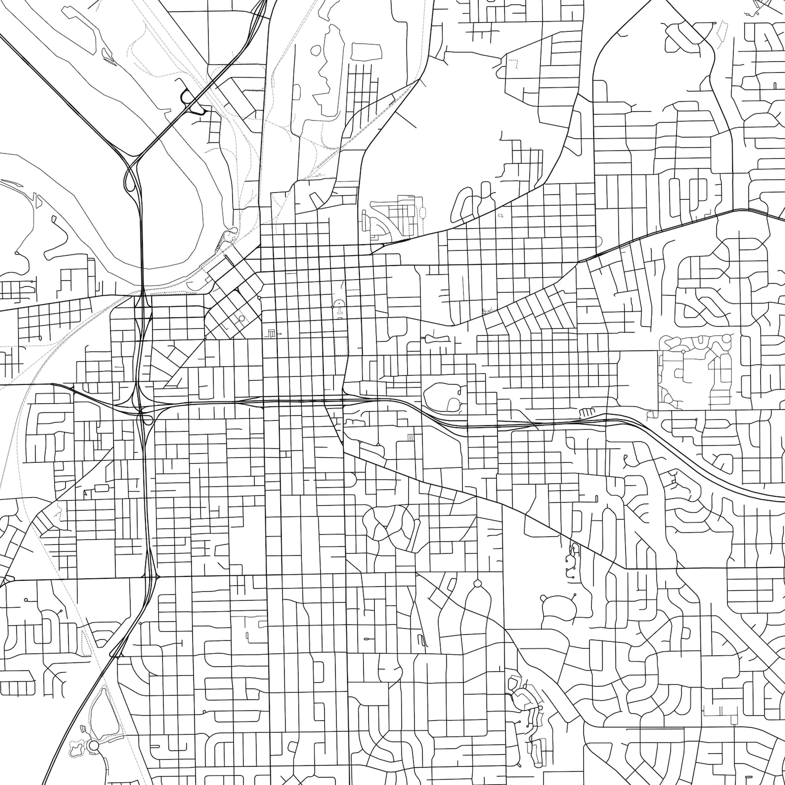 Montgomery Map Print Montgomery Map Poster Wall Art Al City | Etsy