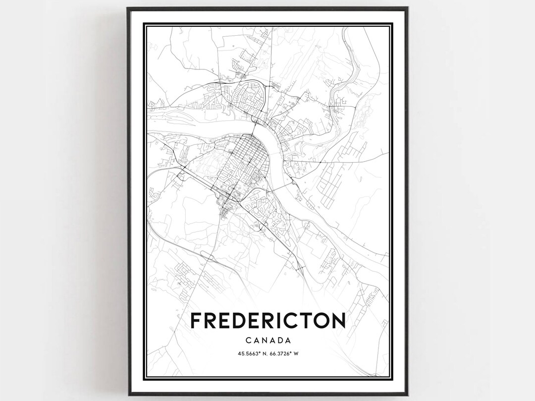Fredericton Map Print Fredericton Map Poster Wall Art Etsy