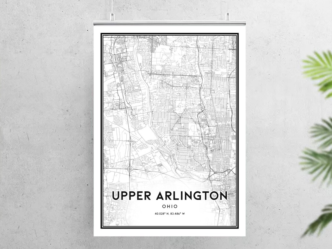 Upper Arlington Map Print Upper Arlington Map Poster Wall Etsy