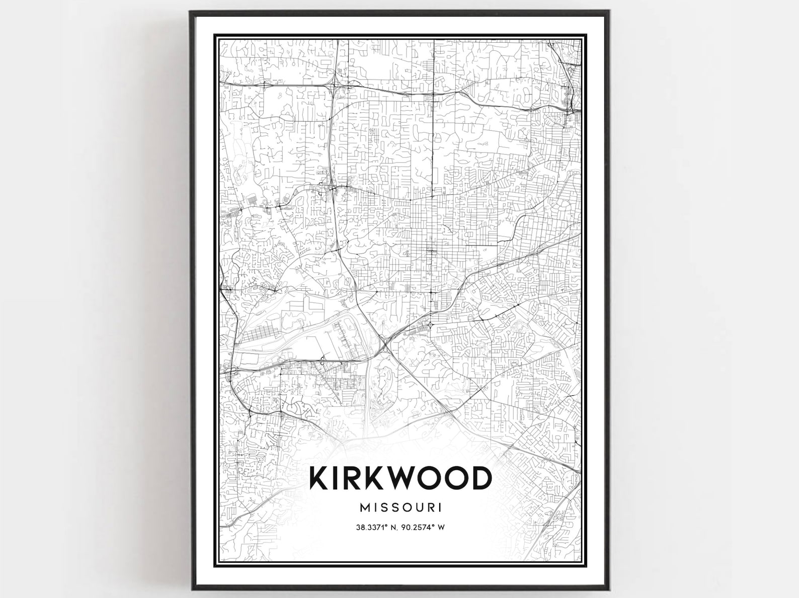 Kirkwood Map Print Kirkwood Map Poster Wall Art Mo City Map - Etsy