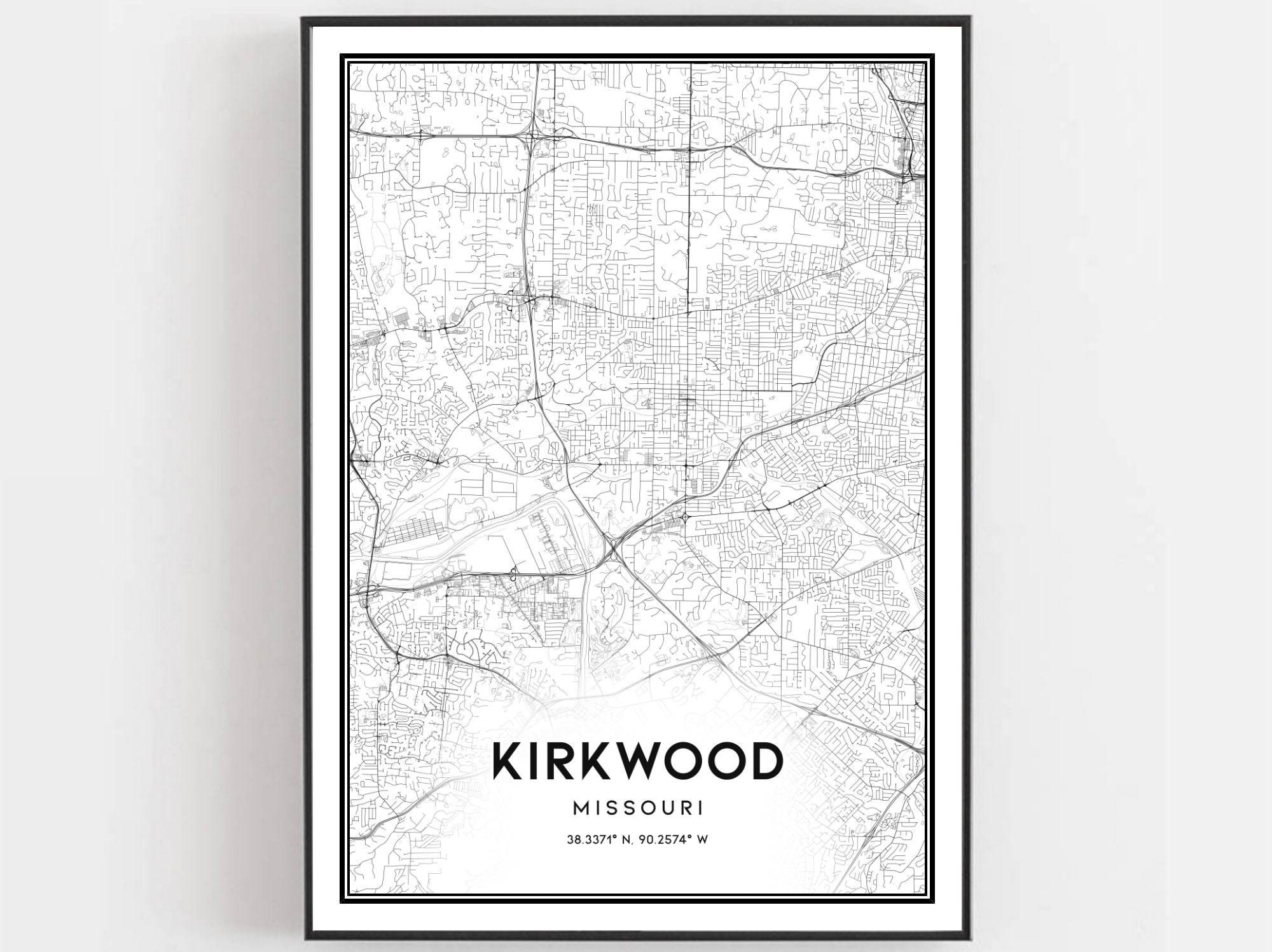Kirkwood Map Print Kirkwood Map Poster Wall Art Mo City Map Etsy
