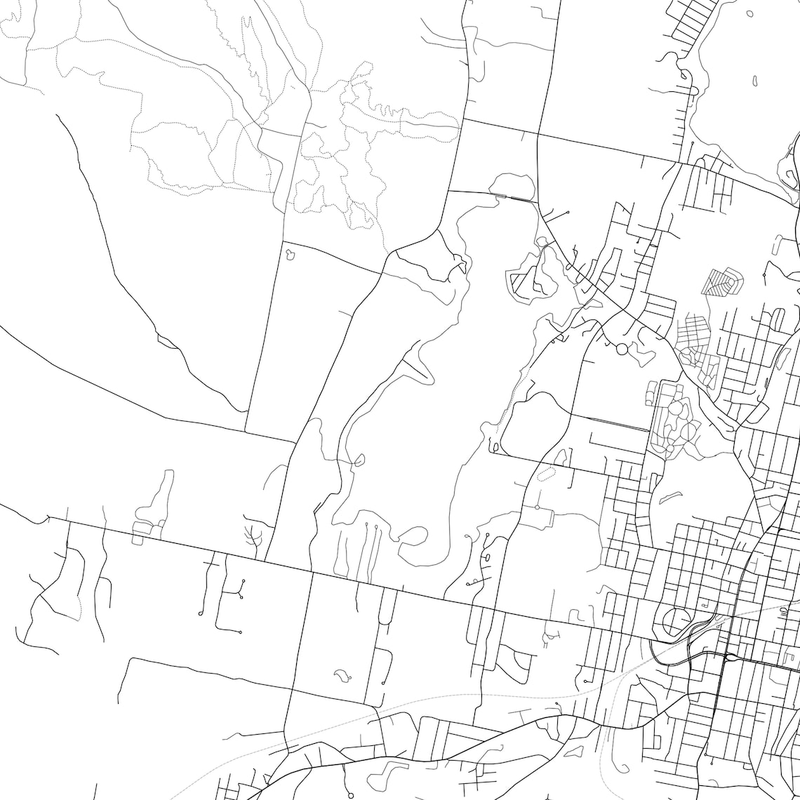 Pittsfield Map Print Pittsfield Map Poster Wall Art Ma City Etsy
