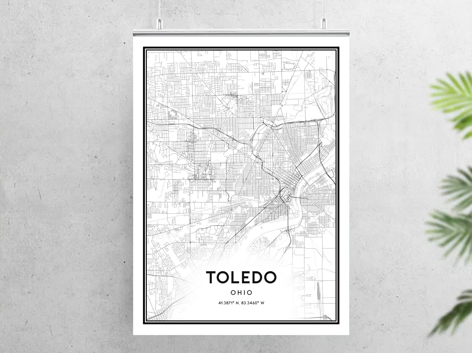Toledo Map Print Toledo Map Poster Wall Art Oh City Map - Etsy