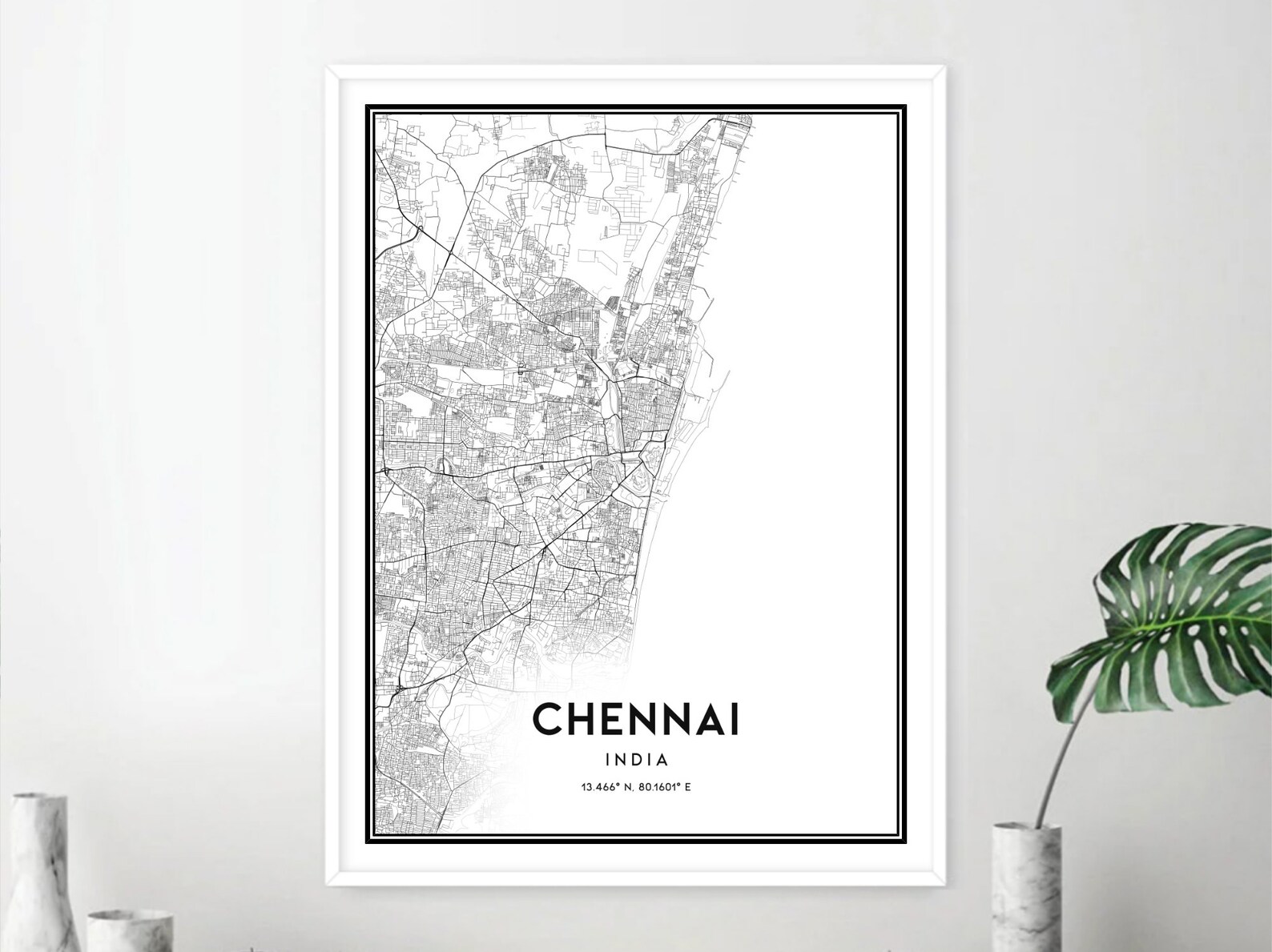 Chennai Map Print Chennai Map Poster Wall Art Chennai City Etsy