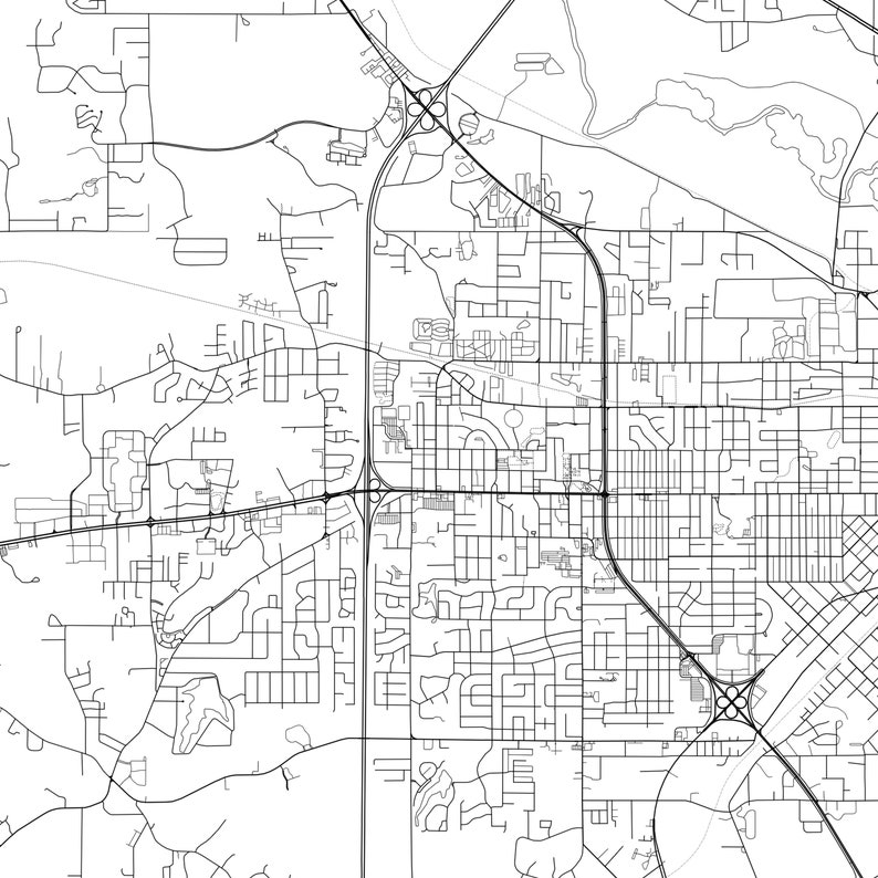 Hattiesburg Map Print Hattiesburg Map Poster Wall Art Ms  Etsy