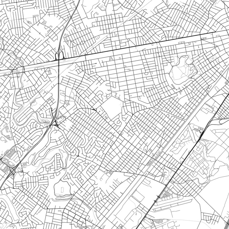 Linden Map Print Linden Map Poster Wall Art Nj City Map New Etsy