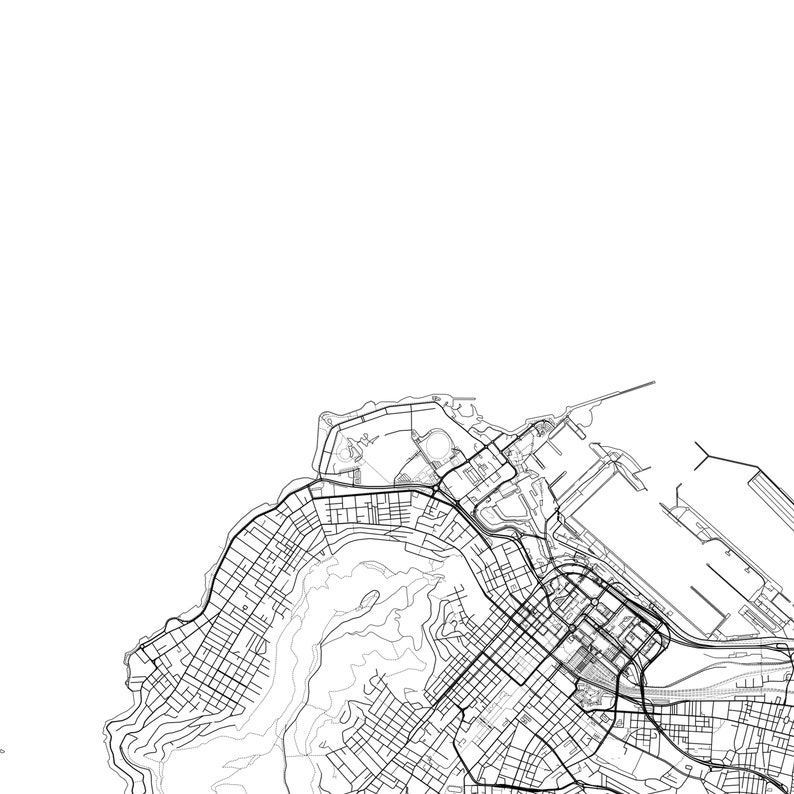 Cape Town Map Print Cape Town Map Poster Wall Art Cape Town Etsy
