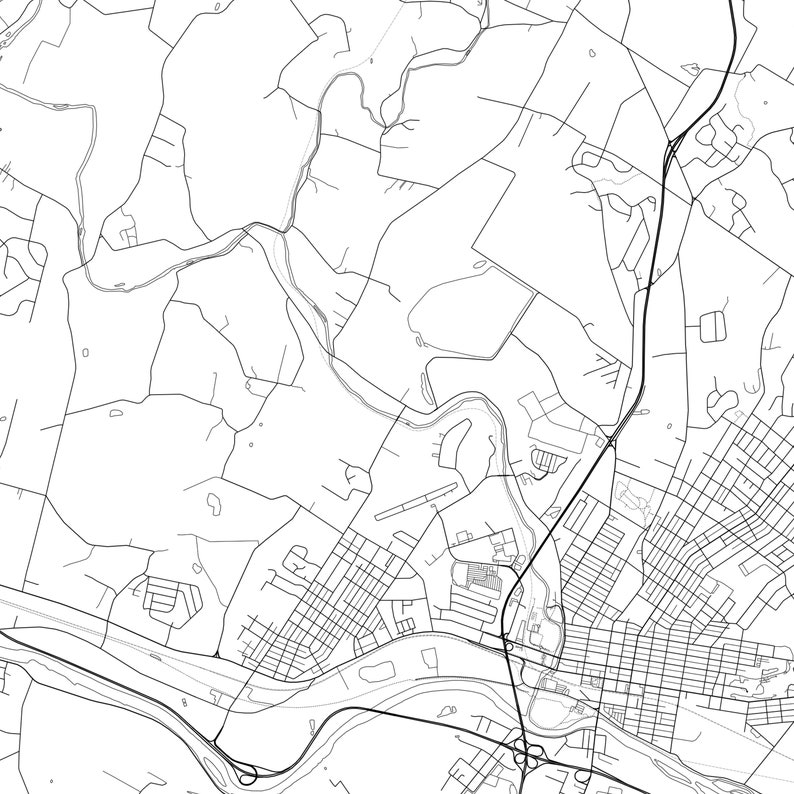 Pottstown Map Print Pottstown Map Poster Wall Art Pa City Etsy