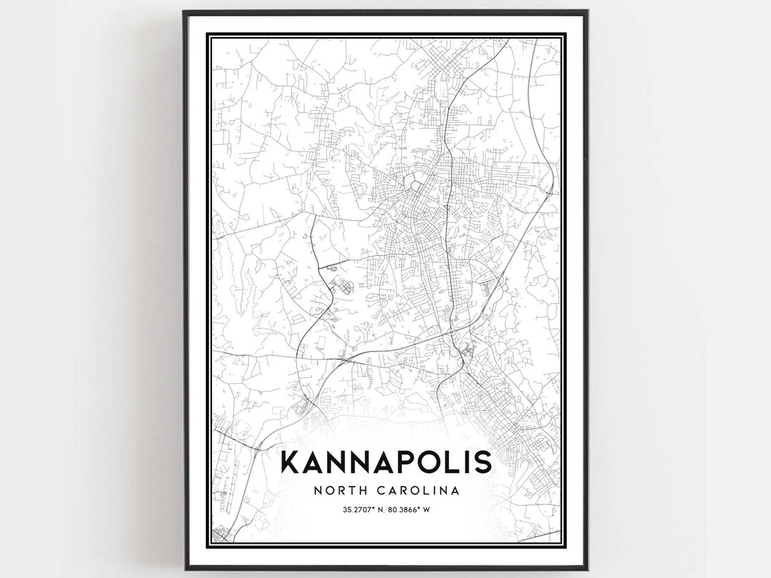 Kannapolis Map Print, Kannapolis Map Poster Wall Art, Nc City Map, North Carolina Print Street
