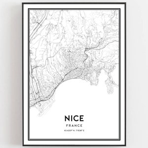 Belle impression de carte, Belle affiche de carte Art mural, Belle carte de la ville, Belle impression de décor de carte de rue, Cadeau de carte routière
